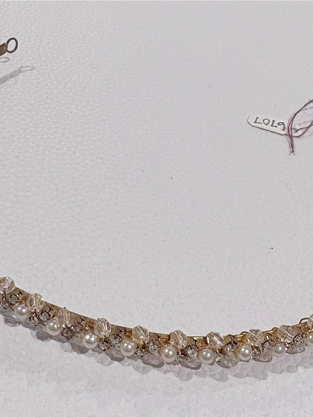 Pearl & Crystal Accent Headband - Women Accessories Gold base Metal New